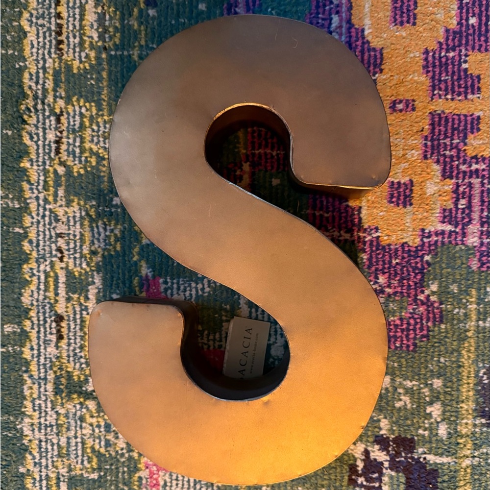Acacia Gold Letter S Decor